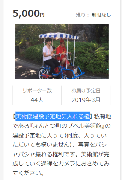 美術館建設予定地に入れる権利